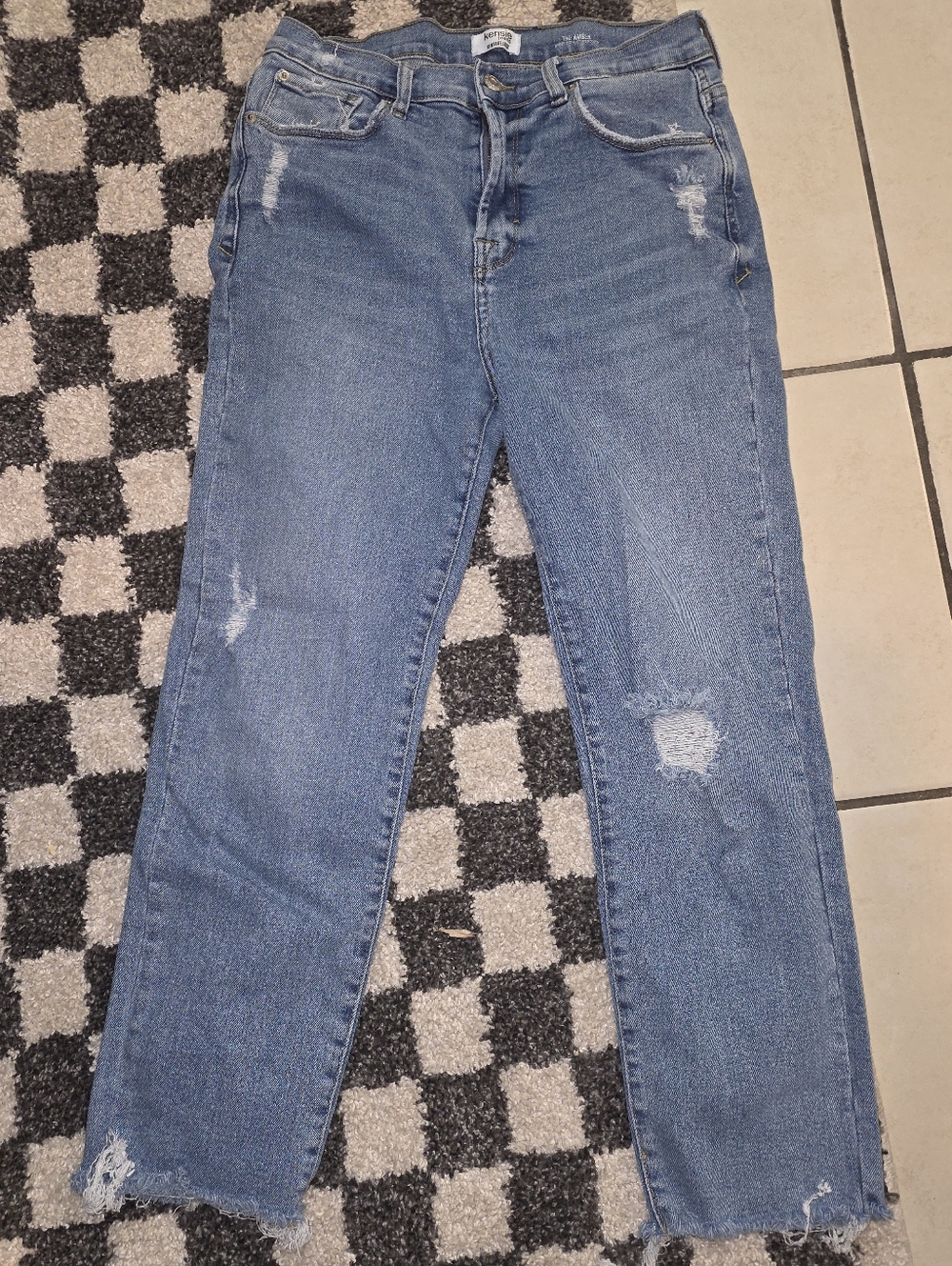 Women's Distressed Blue Denim Jeans